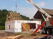 setting garage trusses